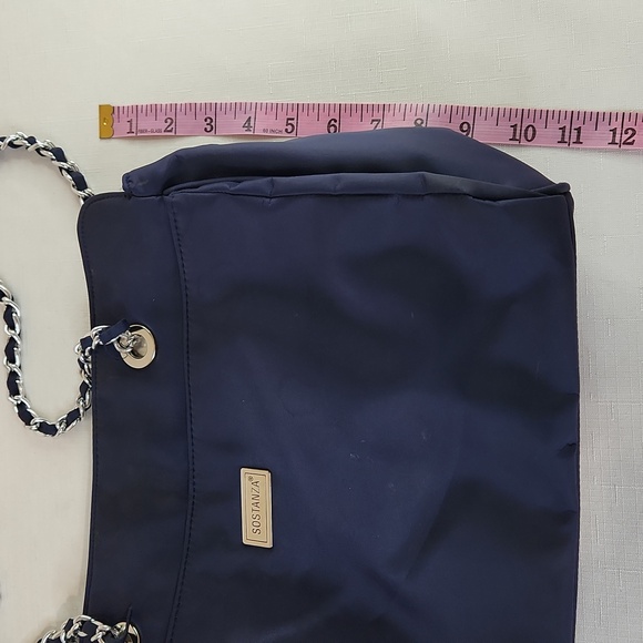 Sastanza Navy Blue Nylon Tote Bag. Size 15x11" - Picture 8 of 10